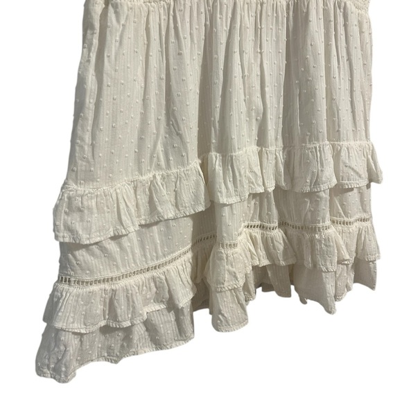 LC Lauren Conrad White Cottagecore Ruffle Swiss Dot Romantic Dress SZ XL Beachy - Picture 8 of 13